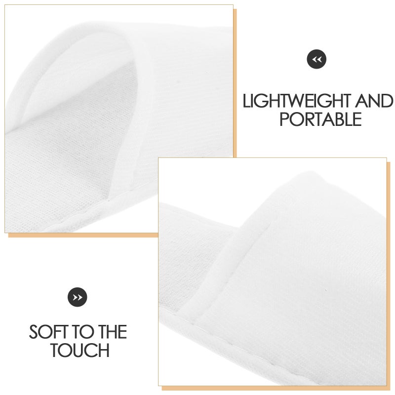 56 Pairs Hotel Slippers - Disposable Spa Slippers for Guests Non for Travel Shoeless Home and Indoor Spa Use Unisex White - Image 5