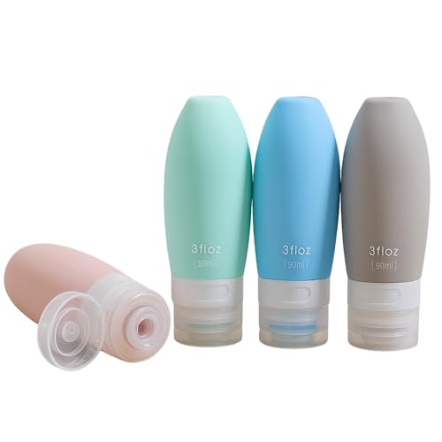 Hian Travel Bottles Kit for Toiletries – Leak-Proof, Refillable & Squeezable Silicone Containers Set (Multicolor, Pack of 4) – Perfect Toiletry Organizer for Shampoo, Lotion & Cream - Image 1