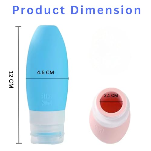 Hian Travel Bottles Kit for Toiletries – Leak-Proof, Refillable & Squeezable Silicone Containers Set (Multicolor, Pack of 4) – Perfect Toiletry Organizer for Shampoo, Lotion & Cream - Image 2