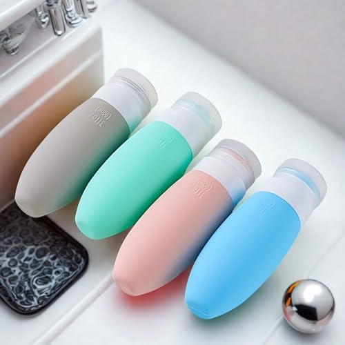 Hian Travel Bottles Kit for Toiletries – Leak-Proof, Refillable & Squeezable Silicone Containers Set (Multicolor, Pack of 4) – Perfect Toiletry Organizer for Shampoo, Lotion & Cream - Image 5