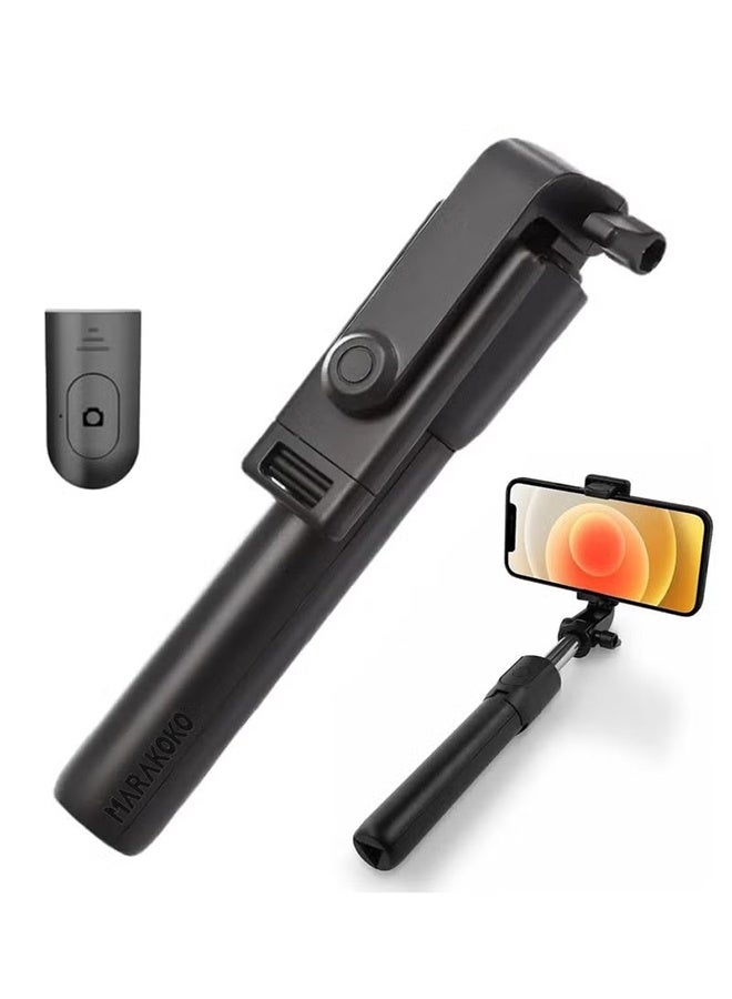 2-in-1 Phone Tripod Stand and Selfie Stick – Compact and Lightweight Design with 360° Rotation, 220° Adjustable Angle, and Built-in Bluetooth Remote for Easy Photography and Video Shooting