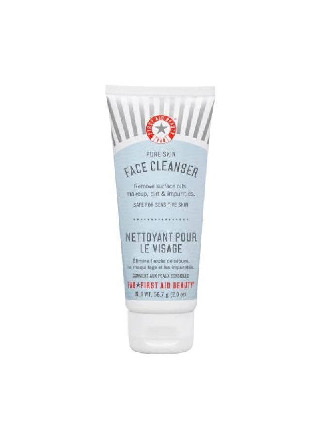 First Aid Beauty Pure Skin Face Cleanser Sensitive Skin Cream Cleanser With Antioxidant Booster Travel Size 2 Oz  - Image 1