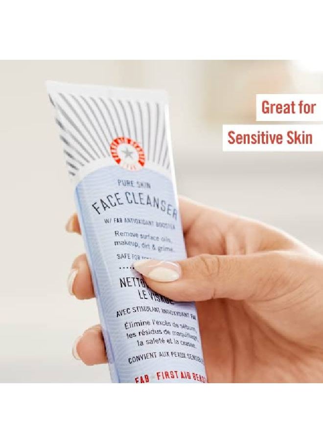 First Aid Beauty Pure Skin Face Cleanser Sensitive Skin Cream Cleanser With Antioxidant Booster Travel Size 2 Oz  - Image 4