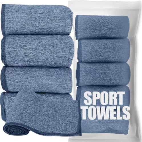 Vnoss Microfiber Quick Dry Gym Towel, Lint Free Odor-Free Absorbent Fiber, Fast Drying, Men & Women Workout Gear for Body Sweat, Working Out, Towels (Blue, 5Pack - 16 * 27Inch) - Image 1