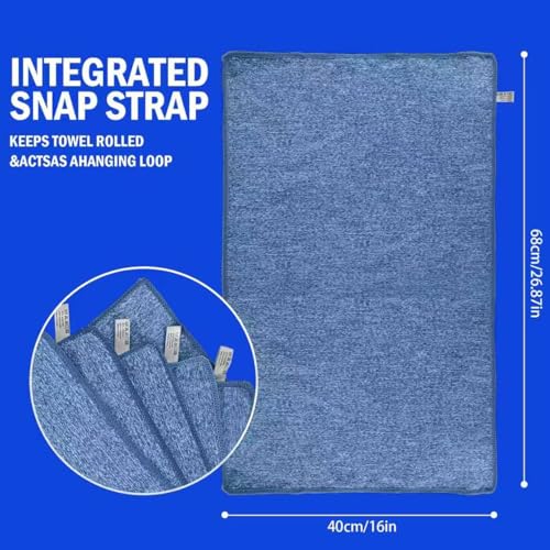Vnoss Microfiber Quick Dry Gym Towel, Lint Free Odor-Free Absorbent Fiber, Fast Drying, Men & Women Workout Gear for Body Sweat, Working Out, Towels (Blue, 5Pack - 16 * 27Inch) - Image 5