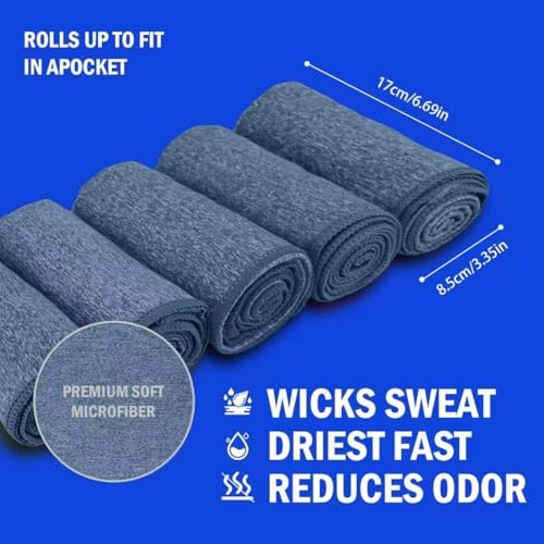 Vnoss Microfiber Quick Dry Gym Towel, Lint Free Odor-Free Absorbent Fiber, Fast Drying, Men & Women Workout Gear for Body Sweat, Working Out, Towels (Blue, 5Pack - 16 * 27Inch) - Image 2