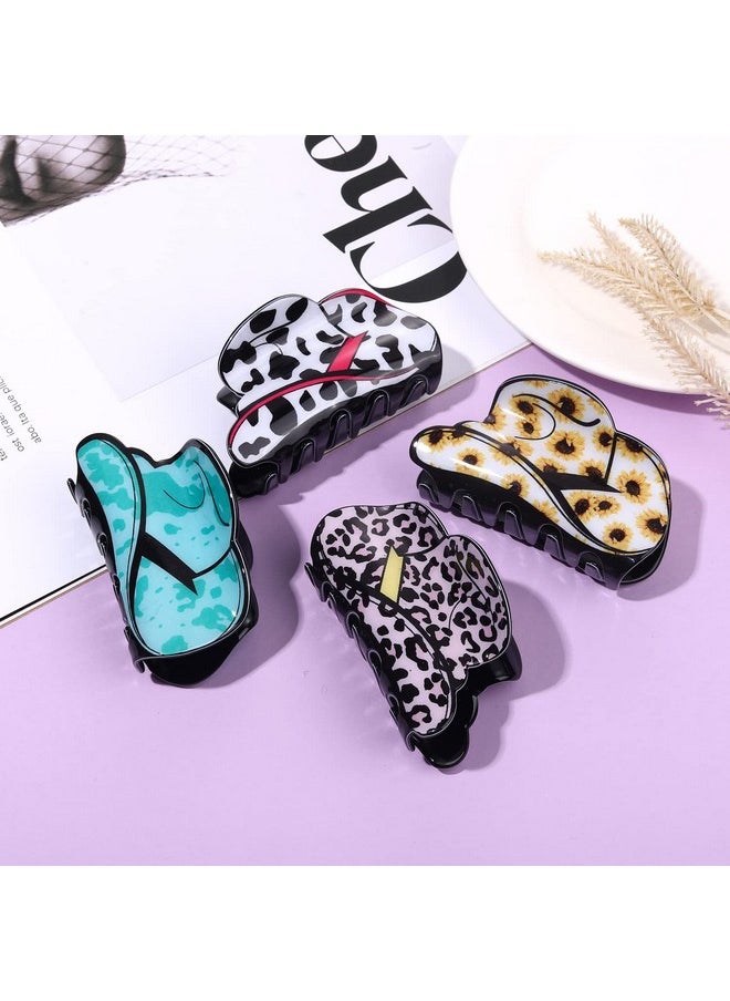 PHALIN - 4/6Pcs Western Hair Claw Clip For Women Cowgirl Hat Boot Large Hair Clips Nonslip Leopard Sunflower Hair Jaw Clamps For Thick Thin Hair (4Pcs A) - Image 1