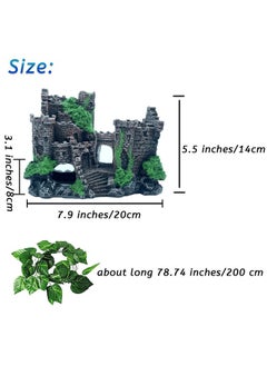 Kathson kathson Bearded Dragon Tank Castle Decorations,Reptile Hammock Reptiles Habitat Resin Hideouts Cave Decor Terrarium Accessories for Lizard Snake Chameleon Gecko Hermit Crabs (4 Pcs)  - Image 3