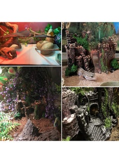 Kathson kathson Bearded Dragon Tank Castle Decorations,Reptile Hammock Reptiles Habitat Resin Hideouts Cave Decor Terrarium Accessories for Lizard Snake Chameleon Gecko Hermit Crabs (4 Pcs)  - Image 2