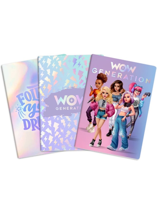 WOW Generation دفاتر WOW Generation A5 ذات الغلاف الناعم (عبوة من 3) - Image 2