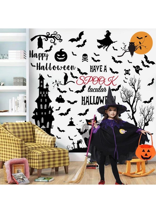 Casa Decor Halloween Wall Decals - Tall Ancient Castle Bats Decor for Home, Window, Kids Room, Nursery - Party Supplies - Image 4