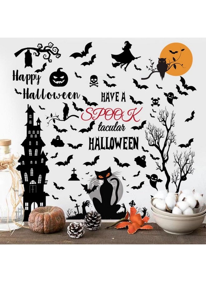 Casa Decor Halloween Wall Decals - Tall Ancient Castle Bats Decor for Home, Window, Kids Room, Nursery - Party Supplies - Image 3