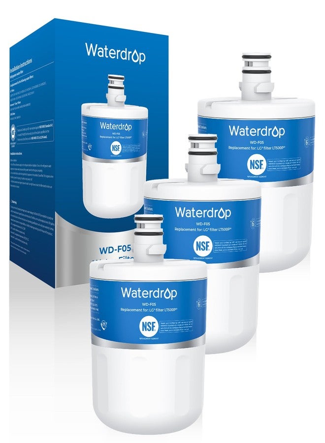 ووتر دروب فلتر مياه ثلاجة Waterdrop 5231JA2002A، بديل لفلتر LG® LT500P®، GEN11042FR-08، ADQ72910911، ADQ72910901، Kenmore 9890، 46-9890، LFX25974ST، LMX25964ST، عبوة من 3 فلاتر - Image 1