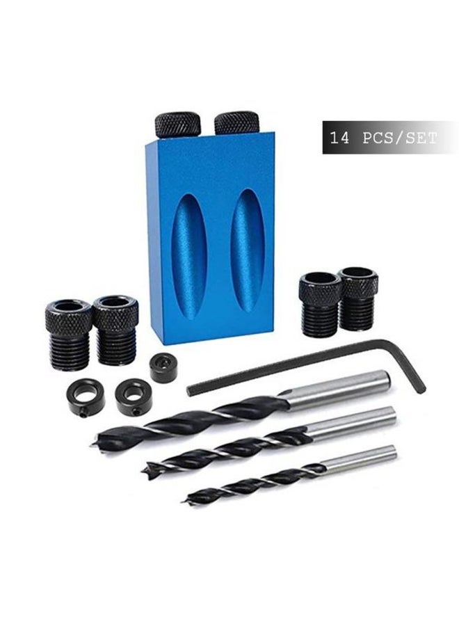 14Pcs/set Pocket Hole Jig Kit Screwdriver Step Drill Bit Woodworking Joinery Tool 