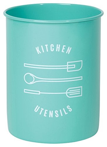 Now Designs Powder-Coated Steel Utensil Crock, Turquoise, 5x6 inches - Image 5