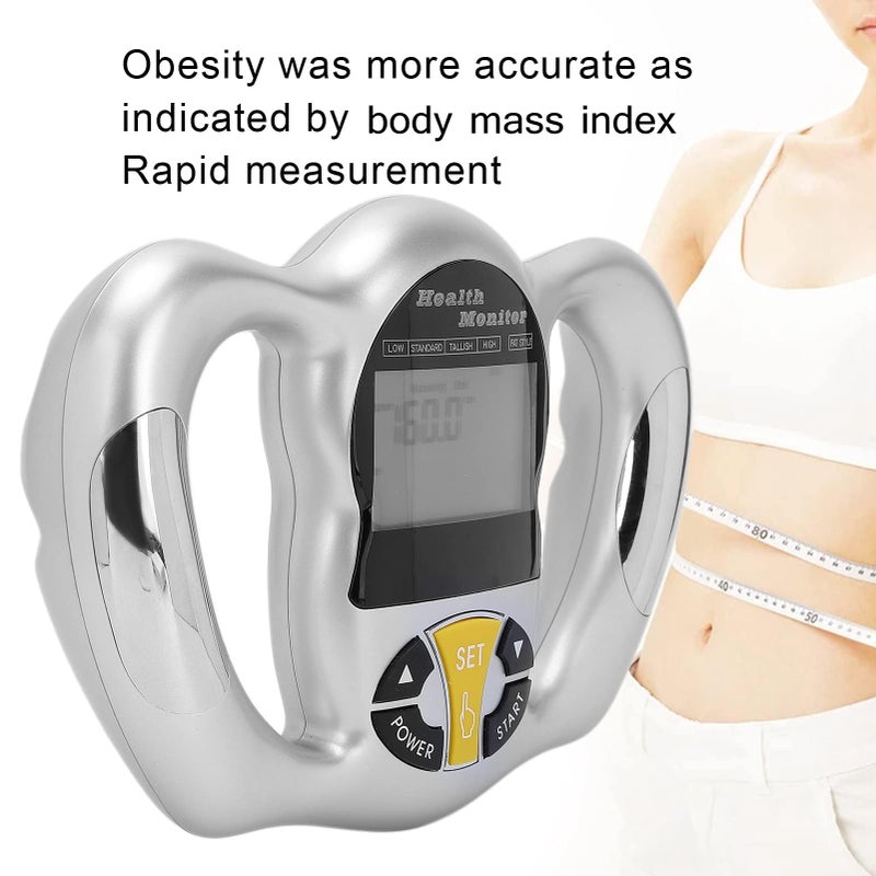 Zikra Digital Body Fat Analyzer Electronic BMI Handheld Body Fat Monitor with LCD Display Multifunctional Portable Body Fat Measurement Device for Weight Loss Fitness Monitoring Personal Health - Image 3
