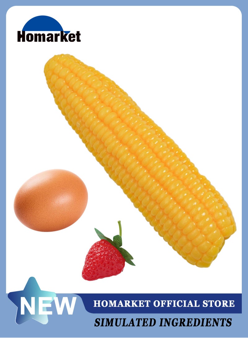 HomarKet 3 Pieces Artificial Vegetables Simulation Corn Eggs and Strawberry, Novelty Fake Vegetables Decoration PU Food Set Artificial Vegetables for Home Kitchen Party Decorations Ornaments Photo Props Table Display  - Image 1