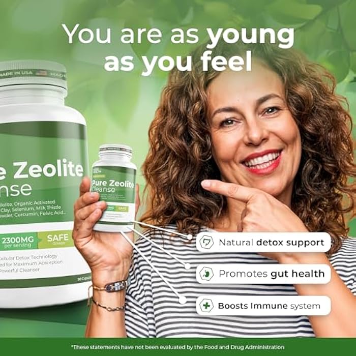 MEGA HEALTH 2300 MG Pure Zeolite Cleanse – Ultra-Fine Clinoptilolite Zeolite Detox, Activated Charcoal & Bentonite Clay – Liver & Gut Detox Cleanse, Toxin Flush, Digestive, Max Absorption, 90 Vegan Capsules - Image 2