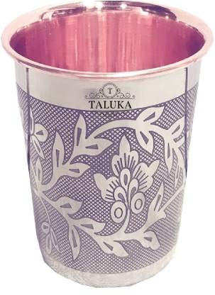 Taluka Set of 6 Etching Embossed Design Steel Copper Glass Tumbler Cup Drinkware Serveware Health Benefits Ayurveda Yoga - Image 2