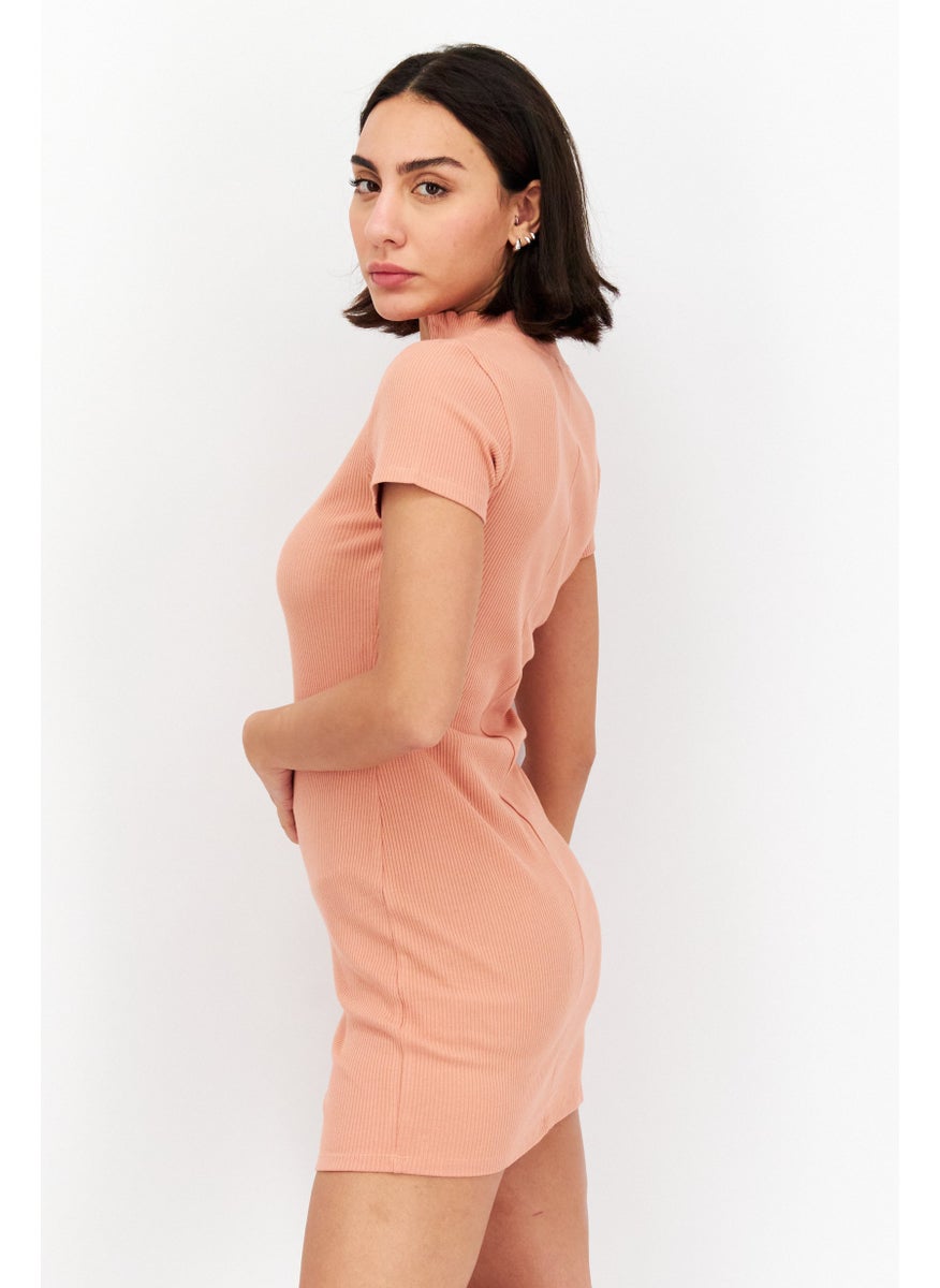 Cotton On Women Ribbed Mini Dress, Pink  - Image 4