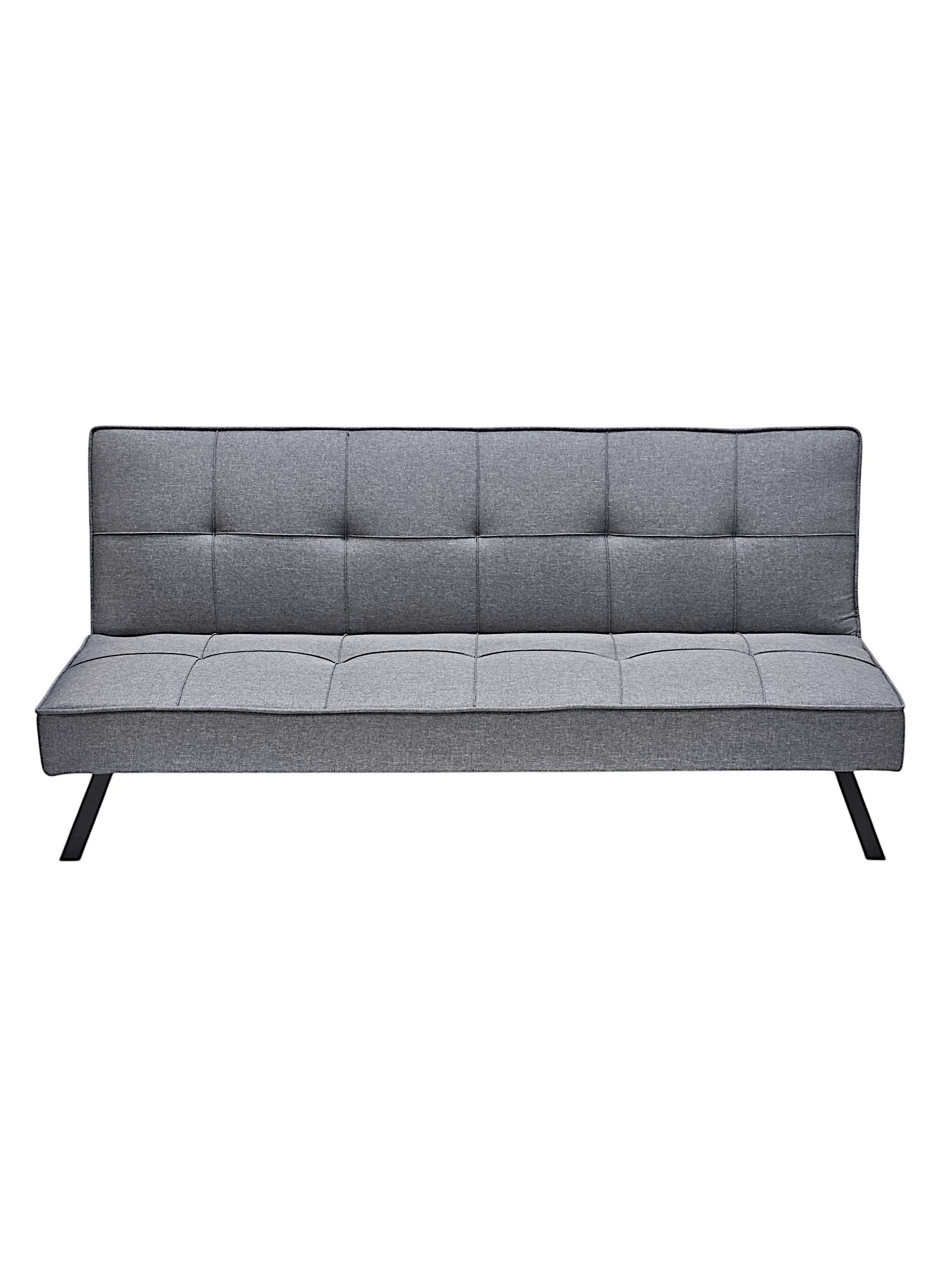 Sabir & Bros Furniture LLC SBF 3-Seater Fabric Sofa Bed with Tufted Design, Sturdy Metal Legs, Convertible Futon for Living Room or Guest Room, Grey 