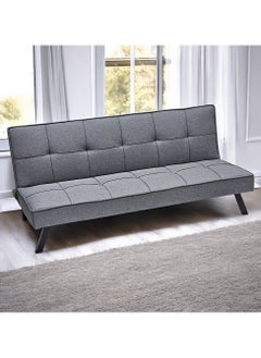 مفروشات صابر واخوانه (ذ.م.م) SBF 3-Seater Fabric Sofa Bed with Tufted Design, Sturdy Metal Legs, Convertible Futon for Living Room or Guest Room, Grey  - Image 2