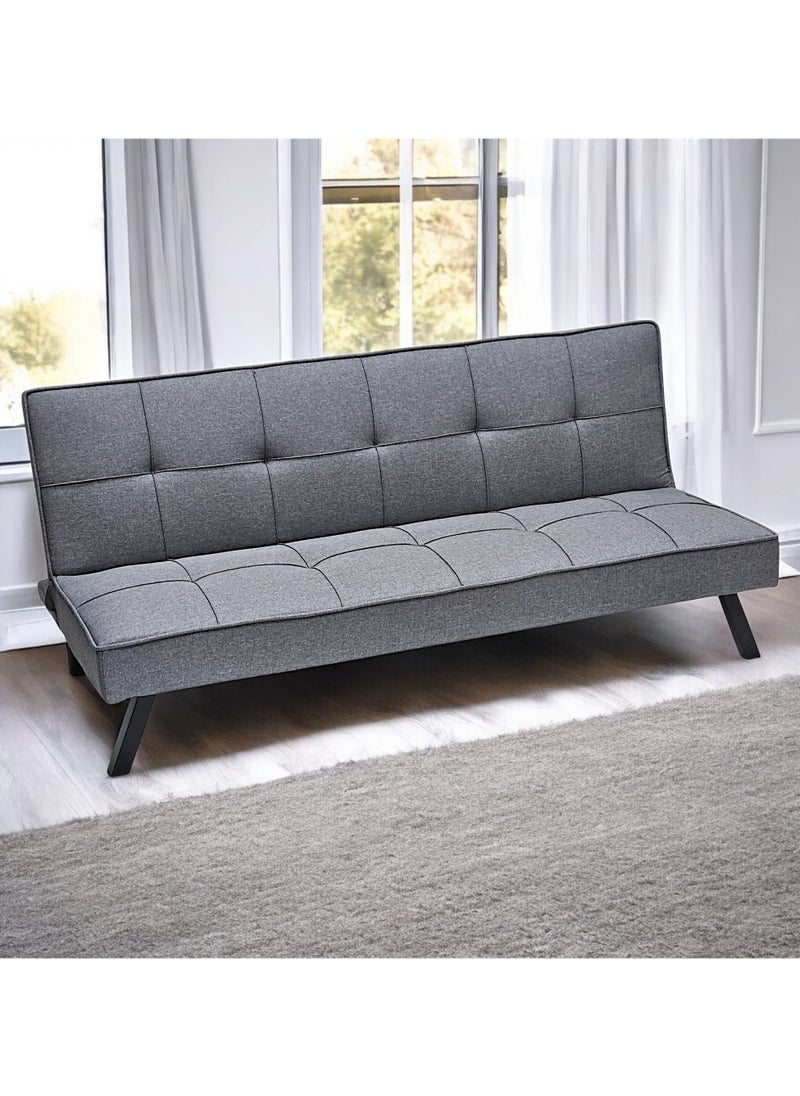 Sabir & Bros Furniture LLC SBF 3-Seater Fabric Sofa Bed with Tufted Design, Sturdy Metal Legs, Convertible Futon for Living Room or Guest Room, Grey  - Image 2