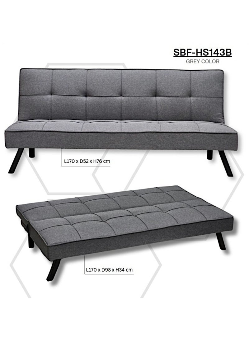 Sabir & Bros Furniture LLC SBF 3-Seater Fabric Sofa Bed with Tufted Design, Sturdy Metal Legs, Convertible Futon for Living Room or Guest Room, Grey  - Image 4