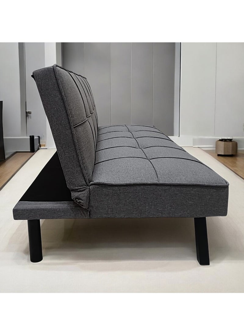 Sabir & Bros Furniture LLC SBF 3-Seater Fabric Sofa Bed with Tufted Design, Sturdy Metal Legs, Convertible Futon for Living Room or Guest Room, Grey  - Image 5
