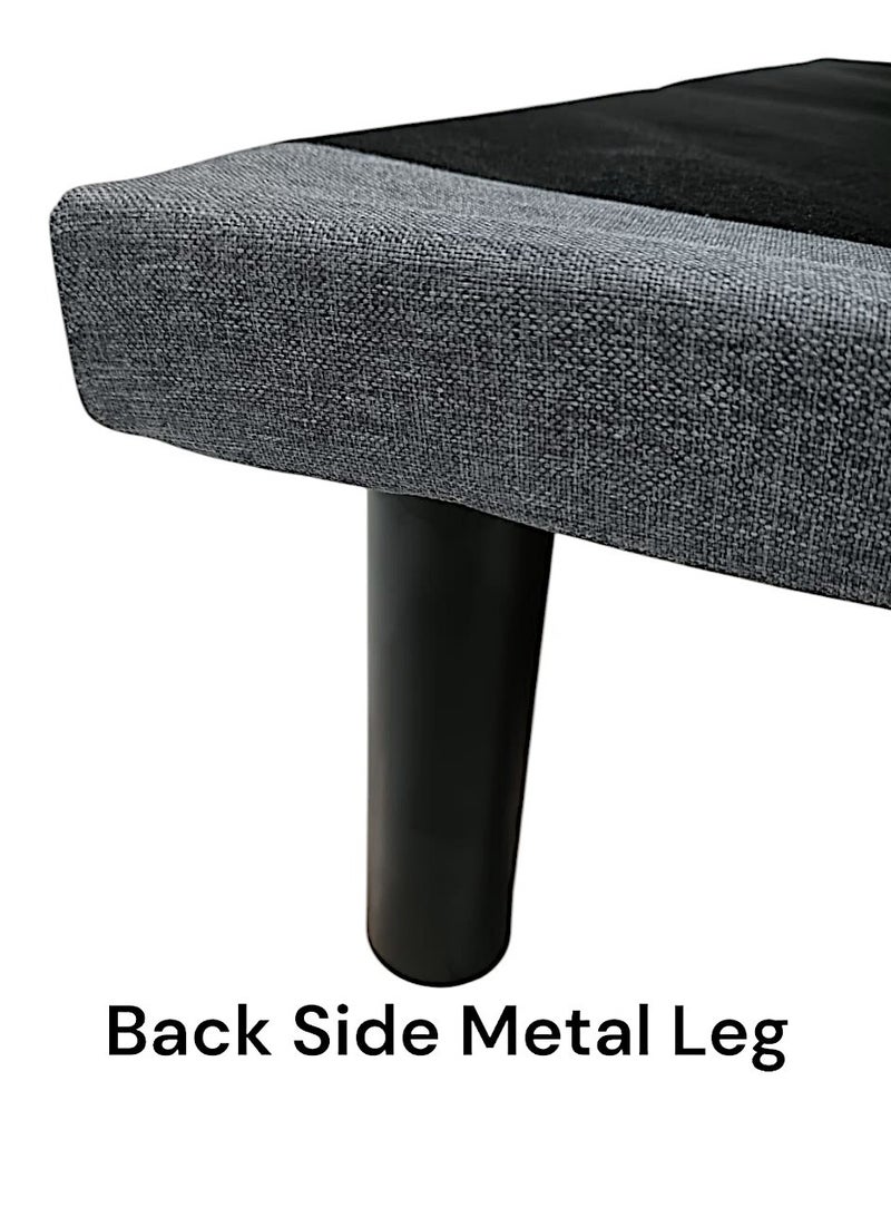 SBF 3-Seater Fabric Sofa Bed with Tufted Design, Sturdy Metal Legs, Convertible Futon for Living Room or Guest Room, Grey