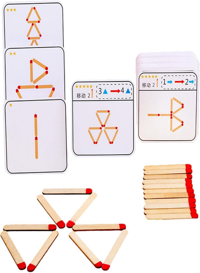 جي جوت ألغاز الرياضيات الخشبية - ألغاز مطابقة خشبية - ألغاز أعواد الثقاب لعيد الميلاد | لعبة تعليمية للأطفال في مرحلة ما قبل المدرسة - لعبة ألغاز ذهنية للأطفال - التركيز والتفكير المنطقي - Image 1
