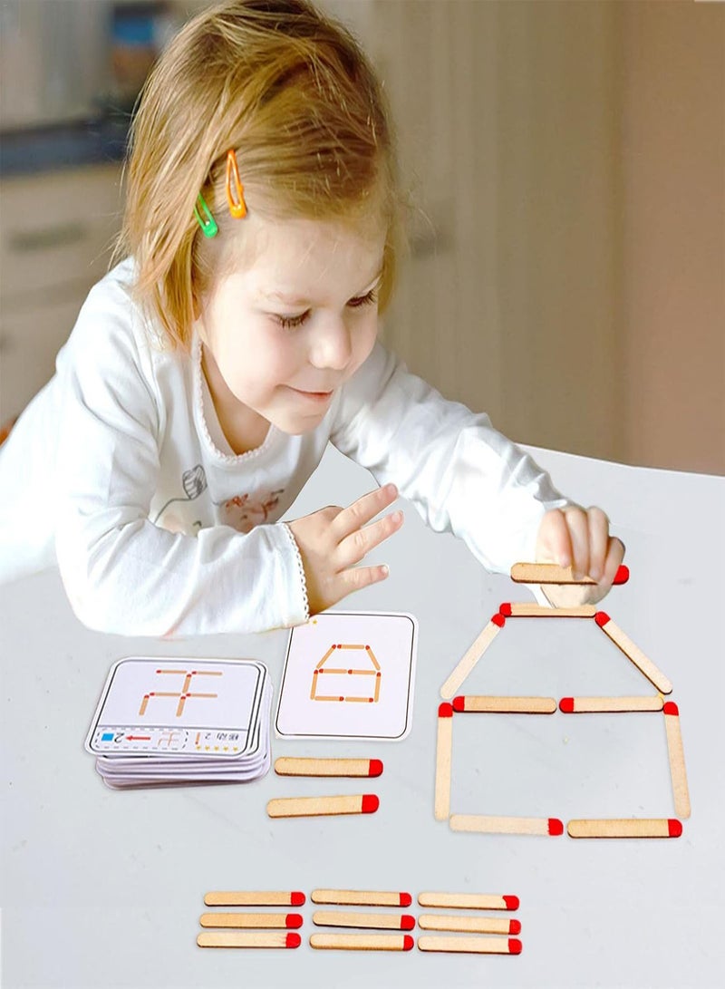 جي جوت ألغاز الرياضيات الخشبية - ألغاز مطابقة خشبية - ألغاز أعواد الثقاب لعيد الميلاد | لعبة تعليمية للأطفال في مرحلة ما قبل المدرسة - لعبة ألغاز ذهنية للأطفال - التركيز والتفكير المنطقي - Image 2