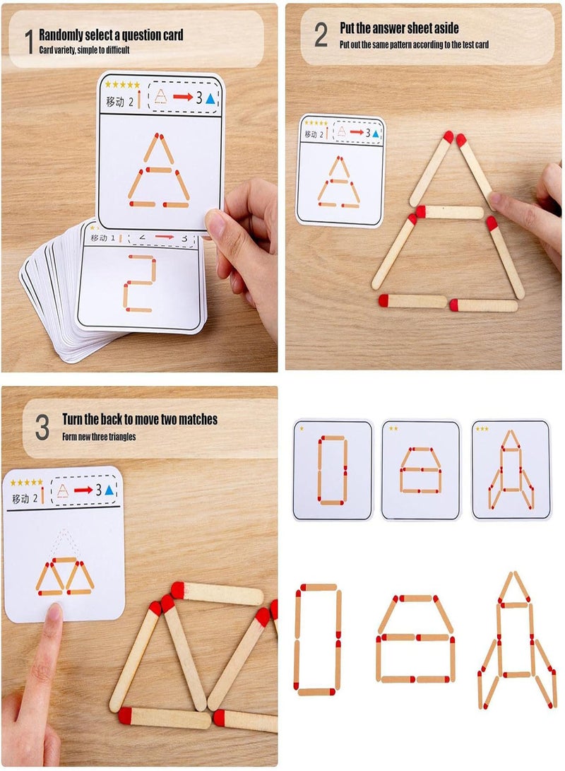جي جوت ألغاز الرياضيات الخشبية - ألغاز مطابقة خشبية - ألغاز أعواد الثقاب لعيد الميلاد | لعبة تعليمية للأطفال في مرحلة ما قبل المدرسة - لعبة ألغاز ذهنية للأطفال - التركيز والتفكير المنطقي - Image 4