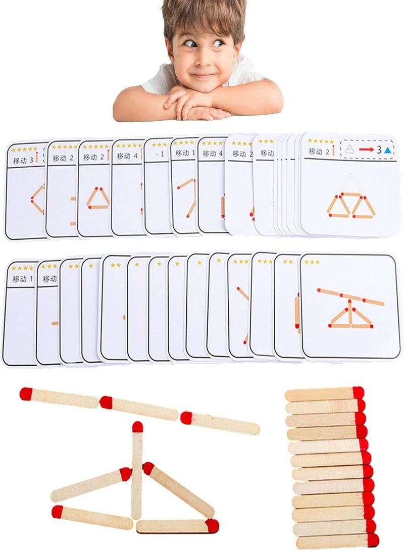 جي جوت ألغاز الرياضيات الخشبية - ألغاز مطابقة خشبية - ألغاز أعواد الثقاب لعيد الميلاد | لعبة تعليمية للأطفال في مرحلة ما قبل المدرسة - لعبة ألغاز ذهنية للأطفال - التركيز والتفكير المنطقي - Image 5