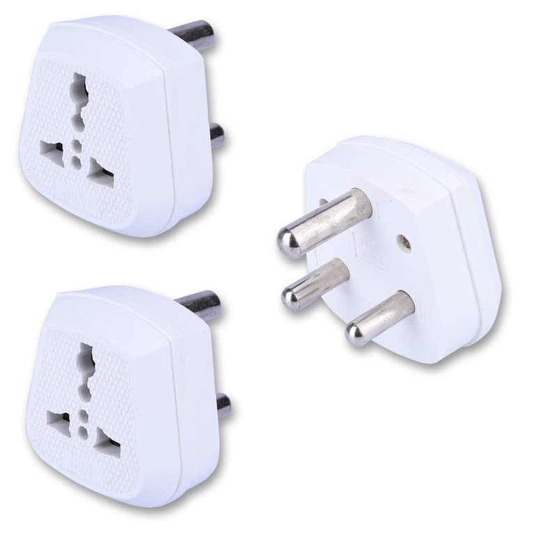 MX 3 PIN TypeD Universal Socket PlugWorldwide Travel Adaptor Multi Plug Conversion Plug Socket Connector Converts 15 Amps to 5 Amps PC Moulded Pack of 3 - Image 1