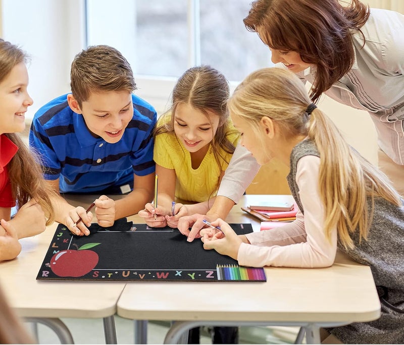 klarako Personalized Teacher Door Hanger Set, Mini Blackboard Teacher's Name Wooden Hanging Sign Classroom Welcome Doorplate Colorful Name Plaque for Teacher with 2 Letter Template and Erasable Pen - Image 5