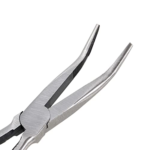 SINJEUN 5-Piece 11 Inch Nose Pliers Set, Long Reach Angle Pliers - Straight, 25, 45, 90 and Round. Yellow Rubber Grip - Image 4