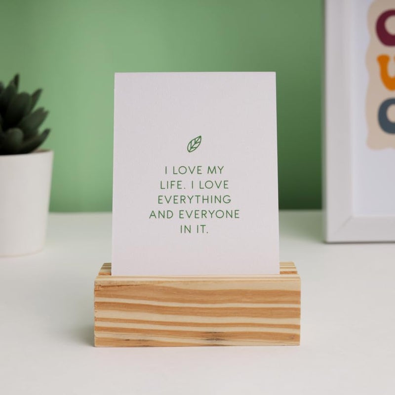Oye Happy - Daily Affirmation Cards Set with Wooden Stand | Positive Motivational Messages for Desk, Workspace, or Home | Perfect New Year Gift for Loved Ones - Image 3