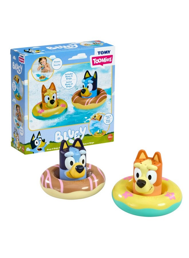 TOMY Toomies Splash & Float Bingo and Bluey Water Toys - 2-in-1 Toddler Bath Toys with Pour Cup and Water Wheel - Ages 18 Months and Up - Image 1