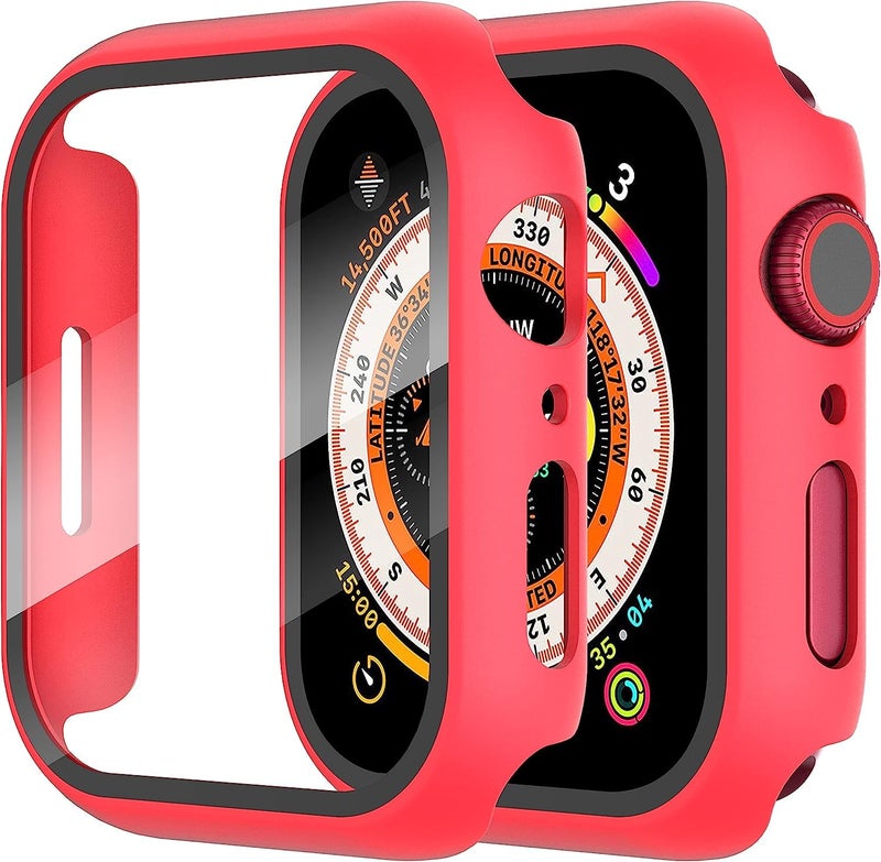 NEXT STORE Apple Watch 42mm Series 1/2/3 Hard Case with Tempered Glass Screen Protector, Ultra-Thin Rugged Protective Cover, Red - Image 2