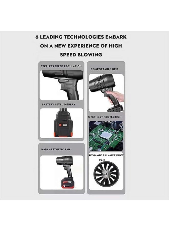 48V Cordless Portable Electric Air Blower – For car cleaning and drying, versatile with rechargeable lithium battery, ideal for cleaning dust and leaves - Image 4