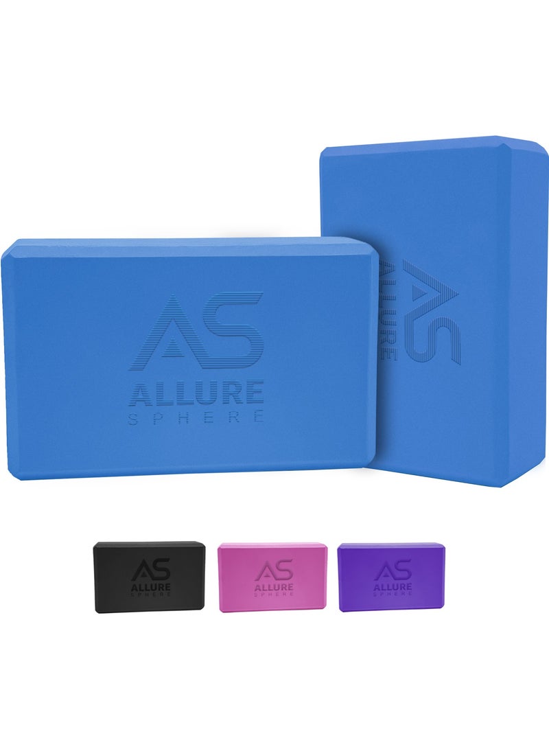 Allure Sphere Sphere Yoga Blocks Set Of 2 - Lightweight Eva Foam Blocks - High Density Non Slip Bricks For Yoga, Home Workouts, Pilates & Strength Fitness - Image 1