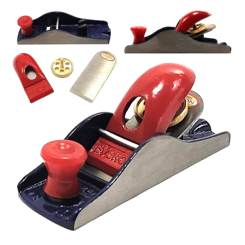 VTH mini iron steel block plane everon heavy duty carpenter wood tool with sharp planer blade attachment red 1KG - Image 2