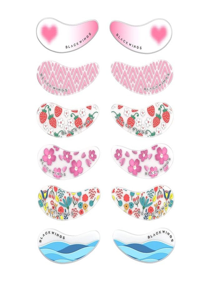 BLACK WINGS BLACKWINGS Self Adhesive Silicone Under Eye Pads, Reusable Moisturizing Under Eye Patches for Lash Lift & Eyelash Extensions, Soft Lash Extension Tools Eye Gel Pads for Salon & Home Use(Mix 6 pairs) - Image 1
