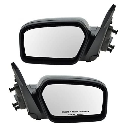 TRQ Driver & Passenger Side Mirror Set without Heat Compatible with 2006-2010 Ford Fusion Mercury Milan FO1320265 FO1321265 - Image 1