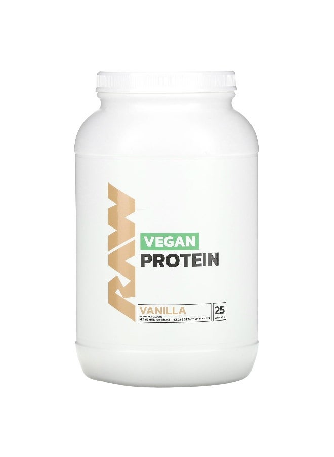 Raw Nutrition Raw Nutrition, Vegan Protein, Vanilla, 1.65 lbs (750 g)  - Image 1