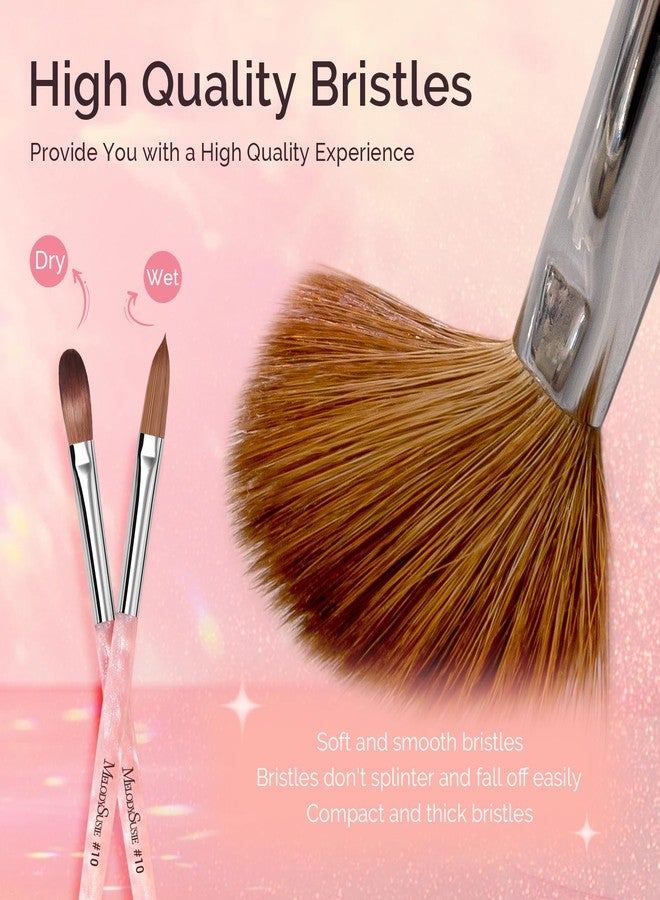MelodySusie Kolinsky Acrylic Nail Brush,66% Kolinsky Hair,Professional Nail Art Brush for Acrylic Application, Aurora Collection Fine Glitter Brush, Size 10 - Image 5