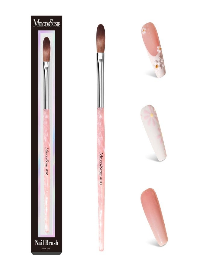 MelodySusie Kolinsky Acrylic Nail Brush,66% Kolinsky Hair,Professional Nail Art Brush for Acrylic Application, Aurora Collection Fine Glitter Brush, Size 10 - Image 1