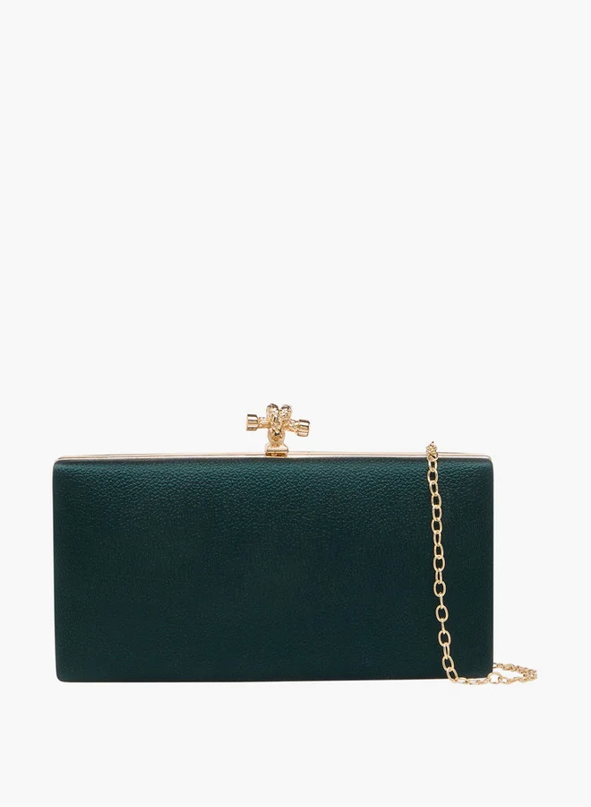 Flora Bella By Shoexpress Solid Clutch with Chain Strap