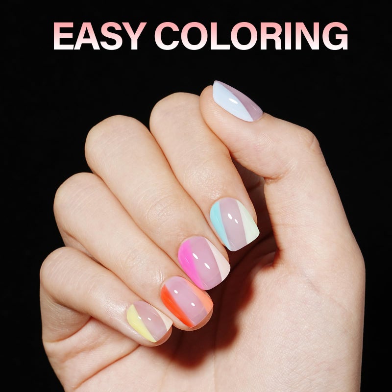 AILLSA Extra Short Square Nail Tips Full Cover Half Matte Nail Tips Clear Gelly Pre-Shaped Nails Tip Press On False Tip Extension for Home DIY Manicure Salon 216PCS 12 Sizes - Image 5